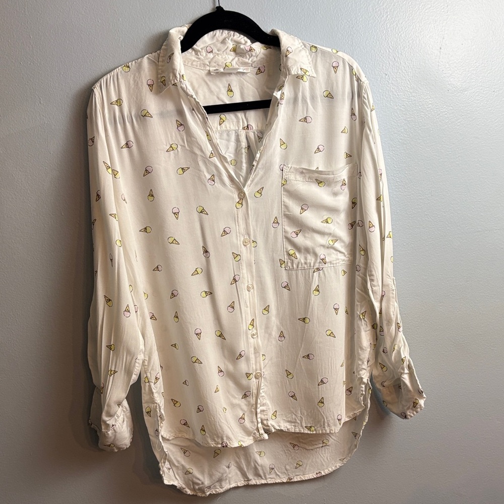 Cream Button-Up Women’s Top